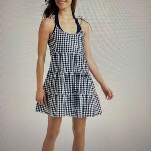 Vineyard Vines Navy and White Gingham Dress